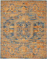 5? x 7? Gold and Blue Antique Area Rug