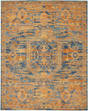 5? x 7? Gold and Blue Antique Area Rug