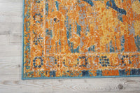 5? x 7? Gold and Blue Antique Area Rug