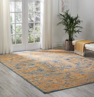 5? x 7? Gold and Blue Antique Area Rug