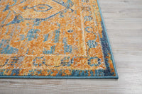 5? x 7? Gold and Blue Antique Area Rug