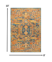 5? x 7? Gold and Blue Antique Area Rug