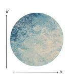 2? x 3? Light Blue and Ivory Abstract Sky Scatter Rug