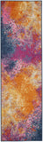 2? x 8? Abstract Brights Sunburst Runner Rug