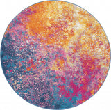 2? x 8? Abstract Brights Sunburst Runner Rug