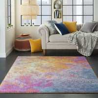 2? x 8? Abstract Brights Sunburst Runner Rug