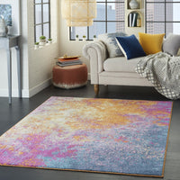 2? x 8? Abstract Brights Sunburst Runner Rug