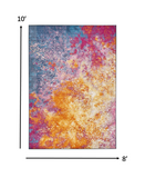 2? x 8? Abstract Brights Sunburst Runner Rug