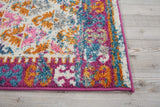 5? x 7? Ivory and Magenta Tribal Pattern Area Rug