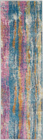 8? x 10? Gray Colorful Abstract Stripes Area Rug