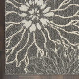 5? x 7? Charcoal and Blue Big Flower Area Rug