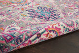 5? x 7? Light Gray and Pink Medallion Area Rug