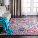 5? x 7? Light Gray and Pink Medallion Area Rug