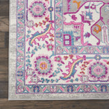 5? x 7? Light Gray and Pink Medallion Area Rug