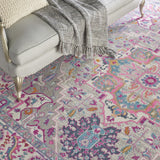5? x 7? Light Gray and Pink Medallion Area Rug