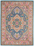 4? x 6? Teal and Pink Medallion Area Rug