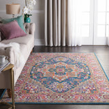 4? x 6? Teal and Pink Medallion Area Rug
