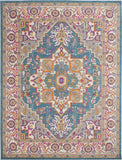 4? x 6? Teal and Pink Medallion Area Rug