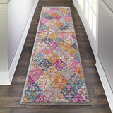 8? x 10? Muted Brights Floral Diamond Area Rug
