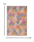 8? x 10? Muted Brights Floral Diamond Area Rug