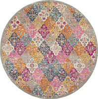 8? x 10? Muted Brights Floral Diamond Area Rug