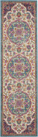 5? x 7? Pink and Blue Floral Medallion Area Rug