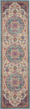 5? x 7? Pink and Blue Floral Medallion Area Rug