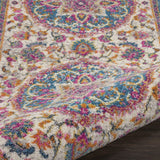 5? x 7? Pink and Blue Floral Medallion Area Rug