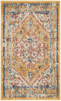 5? x 7? Ivory and Yellow Center Medallion Area Rug