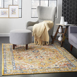 5? x 7? Ivory and Yellow Center Medallion Area Rug
