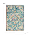 5? x 7? Light Blue and Ivory Distressed Area Rug