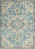 5? x 7? Light Blue and Ivory Distressed Area Rug