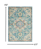 5? x 7? Light Blue and Ivory Distressed Area Rug