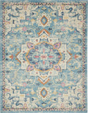 5? x 7? Light Blue and Ivory Distressed Area Rug