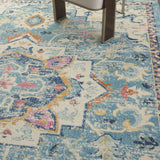 5? x 7? Light Blue and Ivory Distressed Area Rug