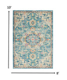 5? x 7? Light Blue and Ivory Distressed Area Rug