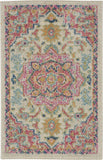 2? x 3? Ivory and Pink Medallion Scatter Rug