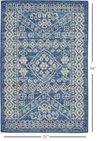 7? x 10? Navy Blue and Ivory Persian Motifs Area Rug