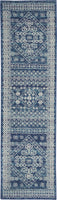 7? x 10? Navy Blue and Ivory Persian Motifs Area Rug