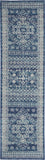 7? x 10? Navy Blue and Ivory Persian Motifs Area Rug