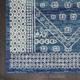7? x 10? Navy Blue and Ivory Persian Motifs Area Rug