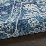 7? x 10? Navy Blue and Ivory Persian Motifs Area Rug