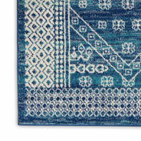 7? x 10? Navy Blue and Ivory Persian Motifs Area Rug