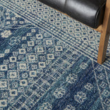 7? x 10? Navy Blue and Ivory Persian Motifs Area Rug