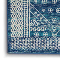 7? x 10? Navy Blue and Ivory Persian Motifs Area Rug