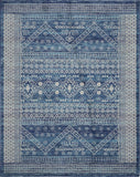 7? x 10? Navy Blue and Ivory Persian Motifs Area Rug