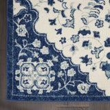 8? x 10? Ivory and Blue Medallion Area Rug