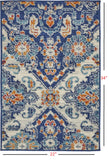 2? x 3? Blue and Ivory Persian Patterns Scatter Rug