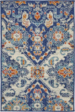 2? x 3? Blue and Ivory Persian Patterns Scatter Rug