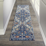 2? x 3? Blue and Ivory Persian Patterns Scatter Rug